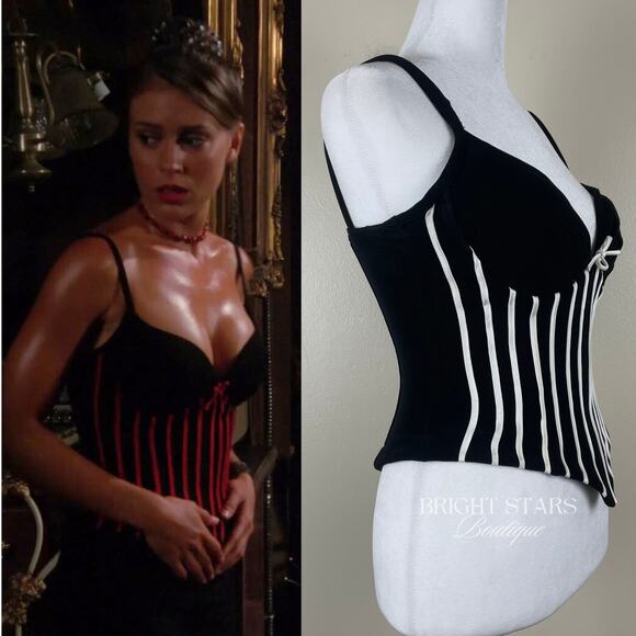 Extremely Rare Bustier ASO Phoebe Halliwell Charmed ALT Black White Corset - Picture 4 of 9